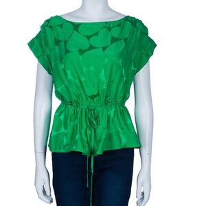 MARC BY MARC JACOBS Green Heart Silk Blouse women’s Size small